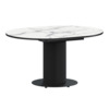 Стол раздвижной Амор 1000+300, мрамор белый, черный муар
