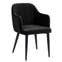 Настоящее фото товара Стул Тюльпан, велюр Эвита 27, ножки металл черные, произведённого компанией ChiedoCover