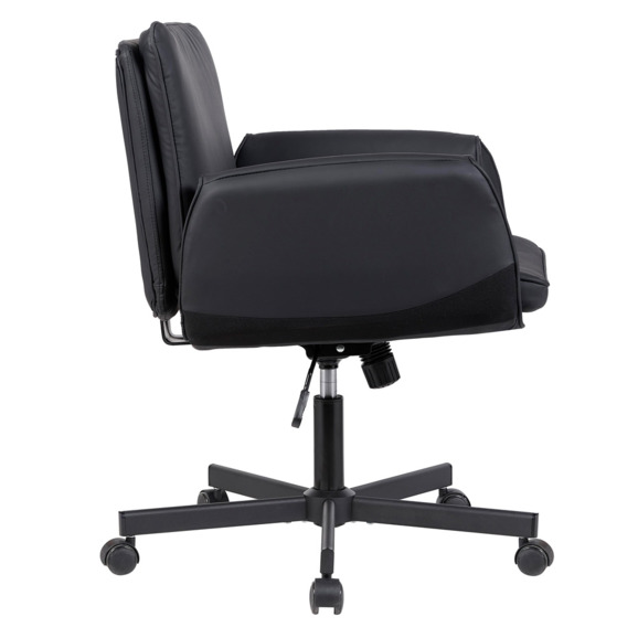 Кресло офисное TopChairs Foldo, с откидными подлокотниками, черное - фото 3