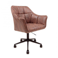 Настоящее фото товара Кресло поворотное Barren, винтажный коричневый, ткань, произведённого компанией ChiedoCover