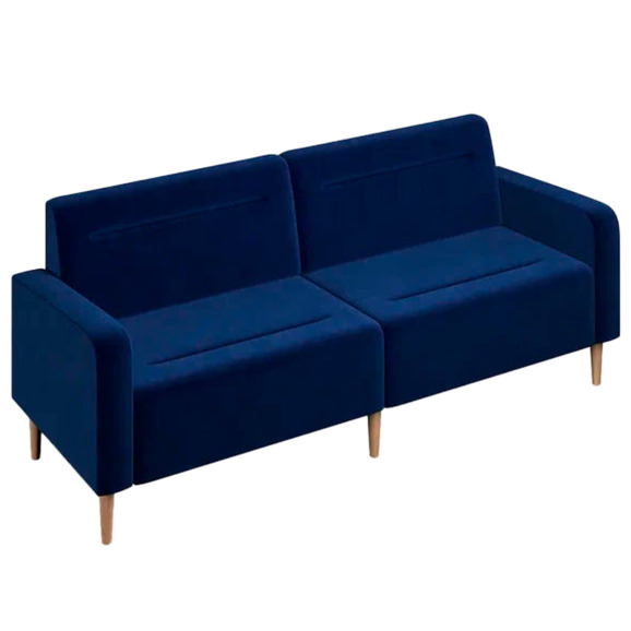 Диван Папилла, велюр, 182 см, синий - фото 1