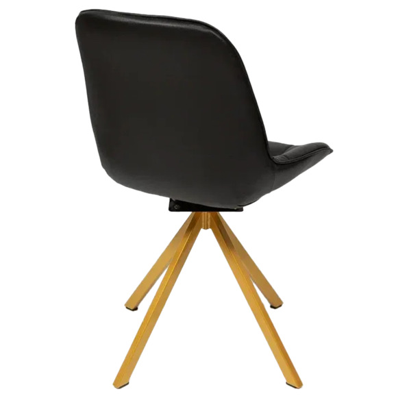 Стул Мускус, пирамида, кожа, черный, золотой - фото 4