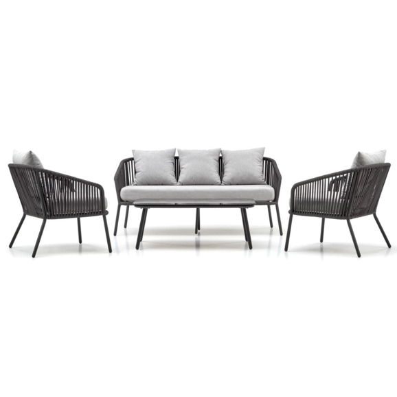 Набор садовой мебели Positive, темно-серый, светло-серый Набор садовой мебели Positive, темно-серый, светло-серый - фото 2