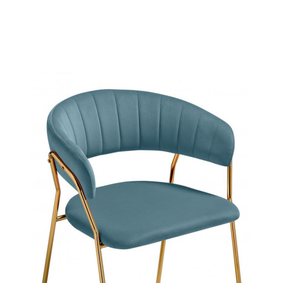 Стул на металлокаркасе Kamelia 1 light blue /gold Стул на металлокаркасе Kamelia 1 light blue /gold - фото 5