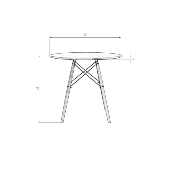 Стол обеденный Eames 80, ножки светлый бук, столешница белая Стол обеденный Eames 80, ножки светлый бук, столешница белая - фото 5
