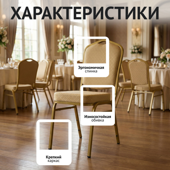 Стул Хит 20мм - золото, ромб Стул Хит 20мм - золото, ромб - фото 2