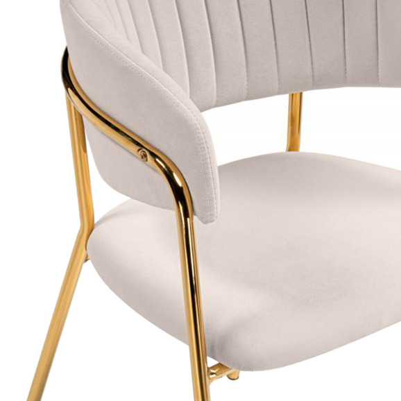 Стул на металлокаркасе Kamelia бежевый / золотой Стул на металлокаркасе Kamelia бежевый / золотой - фото 6