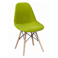 Настоящее фото товара Чехол Е02 на стул Eames, уплотненный, велюр зеленый, произведённого компанией ChiedoCover