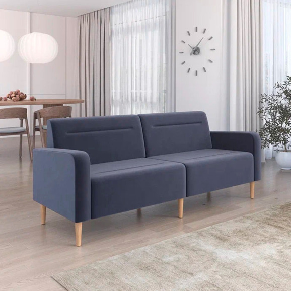 Диван Папилла, велюр, 202 см, серый - фото 4