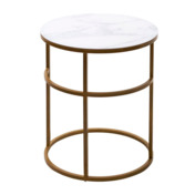 Фотография товара Журнальный столик Френсис Белый мрамор, стекло/золотой каркас от компании ChiedoCover.