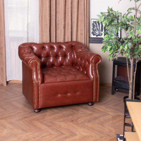 Фотография в интерьере товара Диван Честер, экокожа Space brandy от компании ChiedoCover.