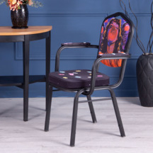 Фотография товара Стул Хит 25 с подлокотниками, каркас черный муар, с принтом Bubble Gum от компании ChiedoCover.