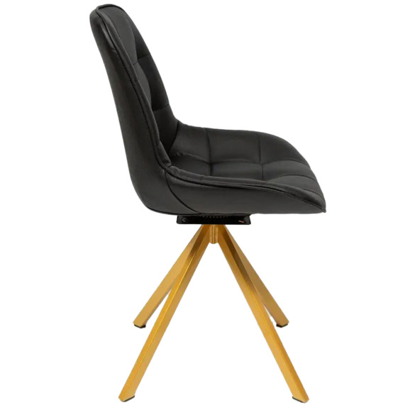 Стул Мускус, пирамида, кожа, черный, золотой - фото 3