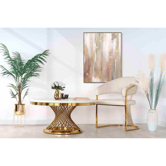 Столик журнальный Tenet, белый мрамор, золотой Столик журнальный Tenet, белый мрамор, золотой - фото 4