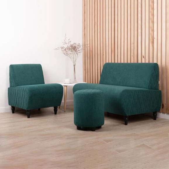 Кресло Лотик велюр, зеленый - фото 6