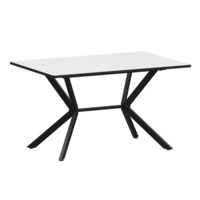 Настоящее фото товара Стол нераздвижной Сири 1200 Р20, супер белый, черный муар, произведённого компанией ChiedoCover