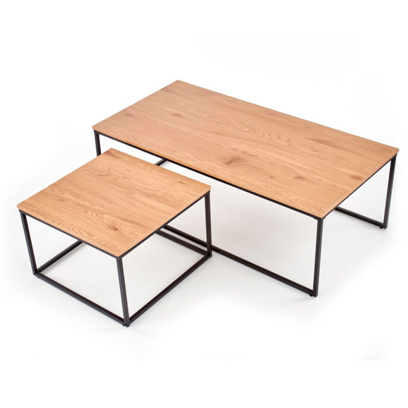 Набор журнальных столиков Frame, дуб золотой, черный - фото 4