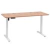 Стол с регулировкой высоты, белый, светлое дерево, 140*60