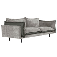 Настоящее фото товара Диван Barcelona 2-местный, светло-серый, черный, произведённого компанией ChiedoCover