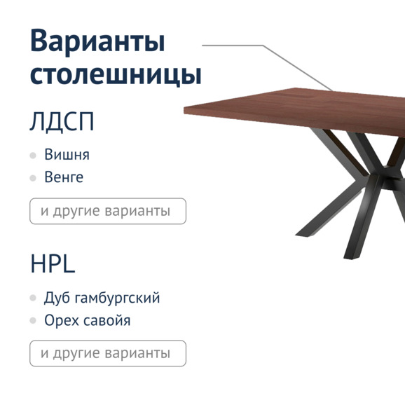 Стол Лофт Джимпи, 2000х1000, массив сосны, старинный орех, чёрный муар - фото 2