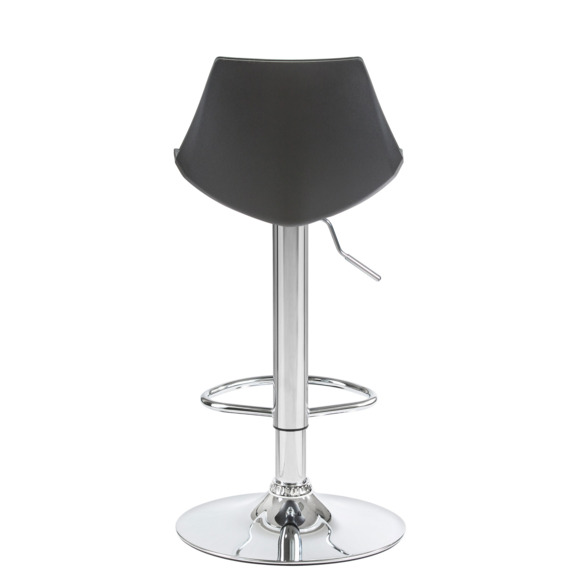 Барный стул АМАЛЬФИ, хром сталь, пластик, кожзам черный - фото 4