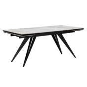 Фотография товара Керамический стол Дарвин 160(220)х89 белый с прожилками gilt white / черный от компании ChiedoCover.