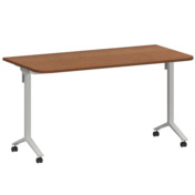 Фотография товара Стол мобильный складной радиусный, орех, белый, 22 мм, 140*70 от компании ChiedoCover.