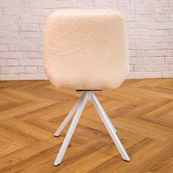 Стул Мускус, пирамида, букле, бежевый, белый - фото 4