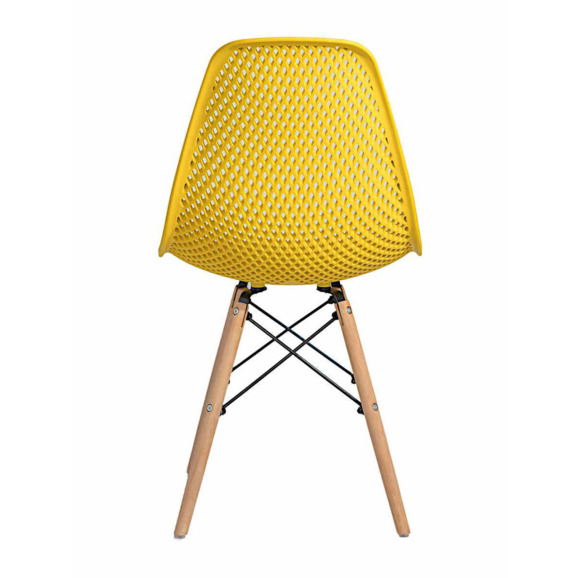 Стул пластиковый перфорированный Eames, бук, горчичный - фото 4