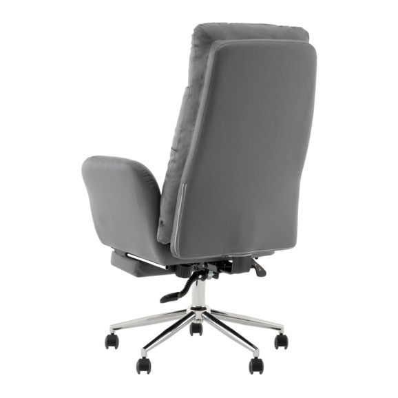 Кресло руководителя TopChairs Strict с оттоманкой, серый - фото 4