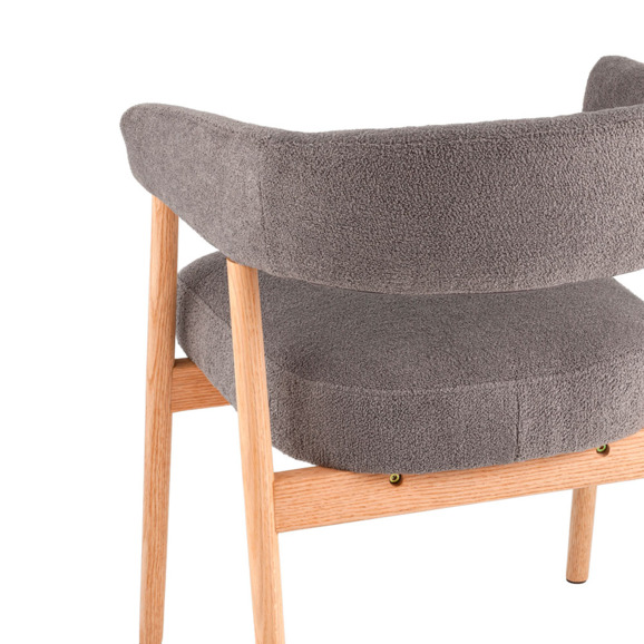 Стул обеденный Zubo с деревянными ножками, темно-серый Стул обеденный Zubo с деревянными ножками, темно-серый - фото 6