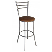 Фотография товара Стул Helmet, каркас серебро, экокожа, коричневый от компании ChiedoCover.