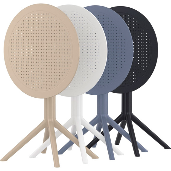 Стол пластиковый складной Sky Folding Table Ø60, белый - фото 6