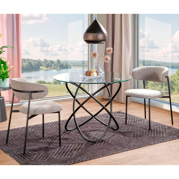 Стол обеденный Union, прозрачный, черный - фото 2