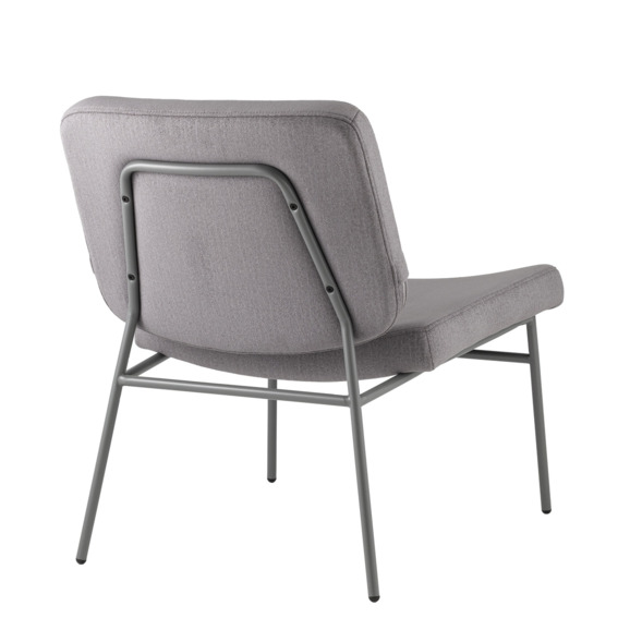Кресло Abby, велюр серый, каркас серый - фото 4