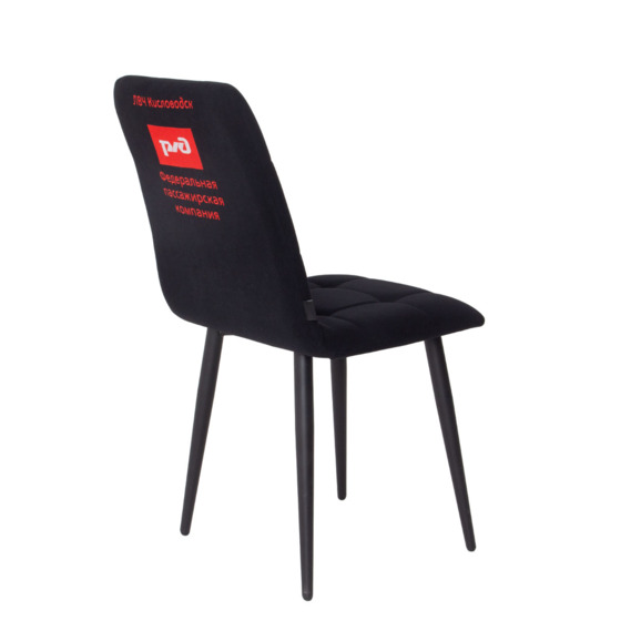Стул Olys, велюр Connect 99, ножки металл 32*18 Ral 9005 муар, вышивка на спинке - фото 6