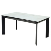 Фотография товара Стол CREMONA 140 KL-99 Белый мрамор матовый, итальянская керамика / черный каркас от компании ChiedoCover.