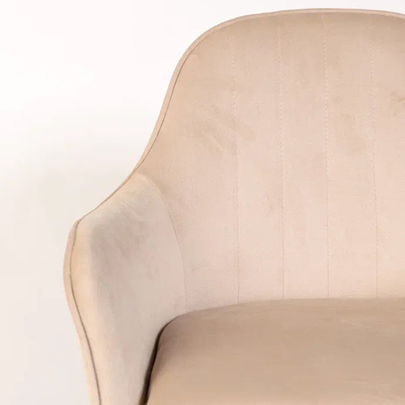 Кресло Сета, барные ножки, бежевый, белый, велюр - фото 8