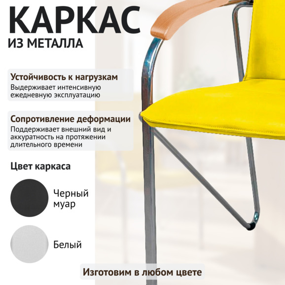 Стул Самба , жёлтый, каркас хром - фото 4