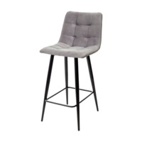 Настоящее фото товара Полубарный недорогой стул Chilli QB, светло-серый велюр/ черный каркас, произведённого компанией ChiedoCover