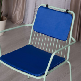 Стул Лион с подушкой 01, каркас мятный, подушка синяя