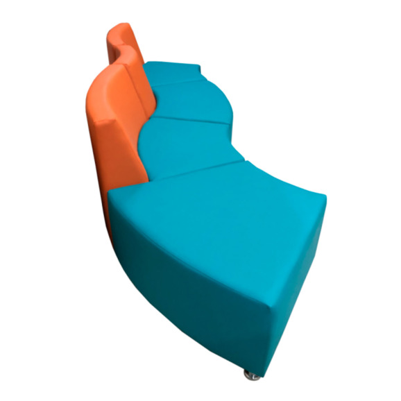 Диван Дога четырехместный к.1, оранжево-бирюзовый - фото 2