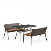Комплект мебели Альме,brown , 4 стула, прямоугольная столешница