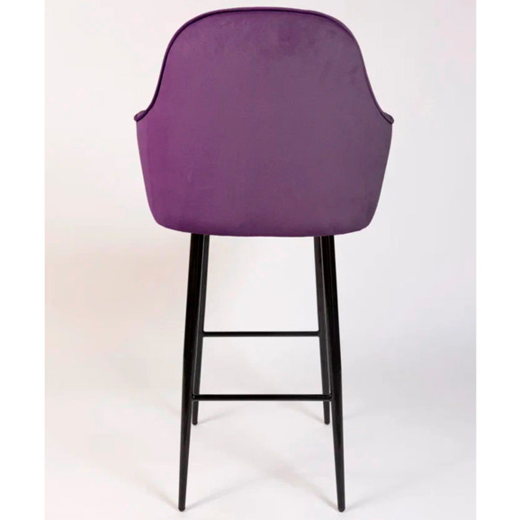 Кресло Сета, барные ножки, фиолетовый, черный, велюр - фото 6