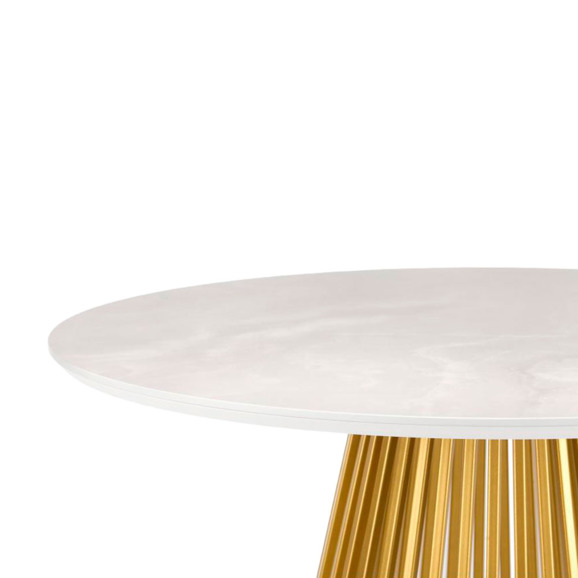 Керамический стол Нэнси 110 onyx bianco soft satin / золото - фото 3