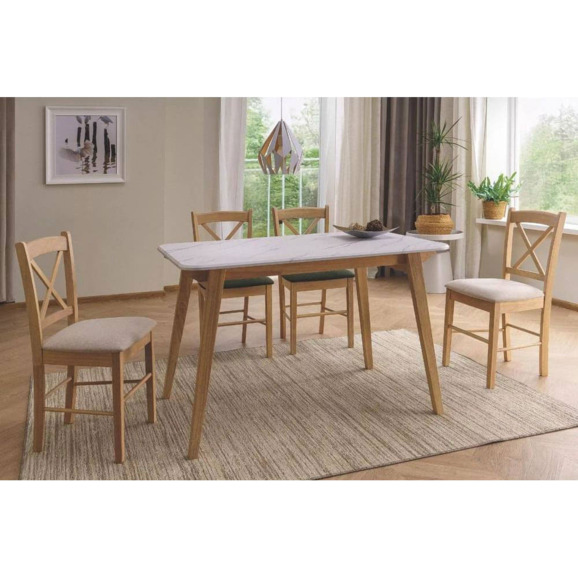 Стол обеденный Repose, эффект белого мрамора, дуб - фото 3