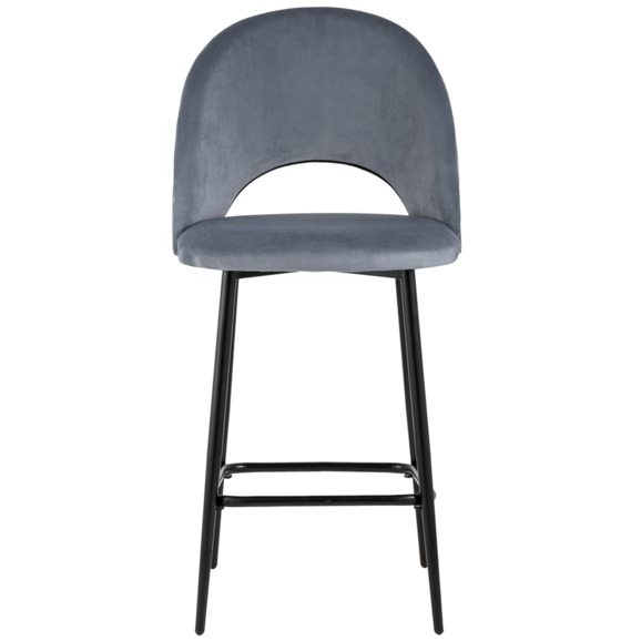 Стул полубарный Меган SN, велюр, серый - фото 2