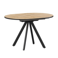 Настоящее фото товара Стол раздвижной Лаки мини 800+300мм, дуб вотан, черный муар, произведённого компанией ChiedoCover