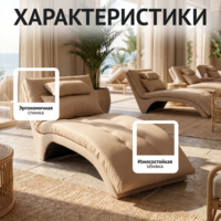Фотография Кресло-шезлонг Каро, экокожа бежевая Фотография товара Кресло-шезлонг Каро, экокожа бежевая от компании ChiedoCover.