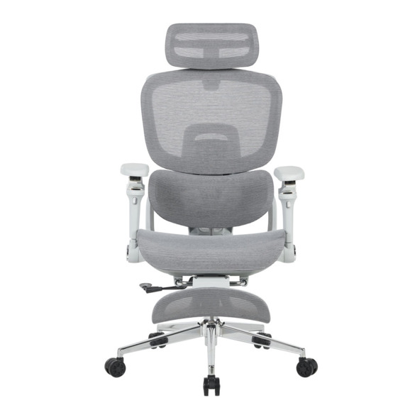 Кресло офисное TopChairs Prodigy с оттоманкой, серый Кресло офисное TopChairs Prodigy с оттоманкой, серый - фото 2